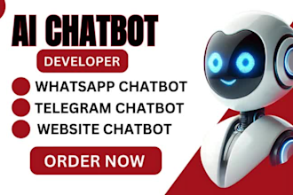 build website ai chatbot, integrate ai chatbot with whatsapp telegram ai chatbot