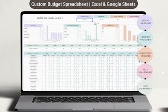 design custom full automation excel google budget spreadsheet planner formulas