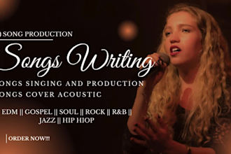 be your female gospel singer and write your song, songwriter, vocalist, edm,