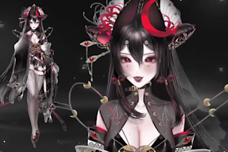 draw live 2d vtuber model, live 2d rigging, facerig, live streaming avatar