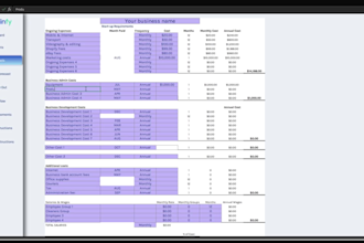 provide a bookkeeping excel model to manage your business