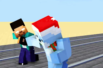 create a minecraft 3d animation