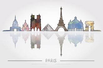 design skyline illustration with city landmarks