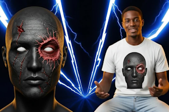 do a custom horror t shirt design for your company or brand