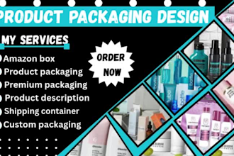 design custom product packaging and amazon boxes with product description