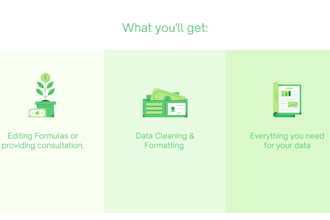 do excel data cleaning, custom spreadsheets and dashboards
