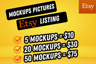 create attractive mockup photo for etsy shop listings facebook instagram