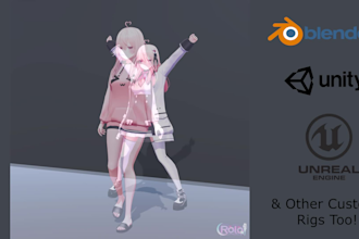 do 3d character rigging in blender for unity unreal or film