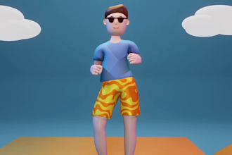 create 3d character modeling, rigging and animating