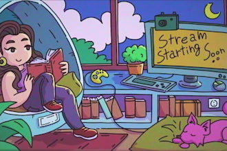 make hand drawn twitch screens with a retro cartoon vibe starting soon brb
