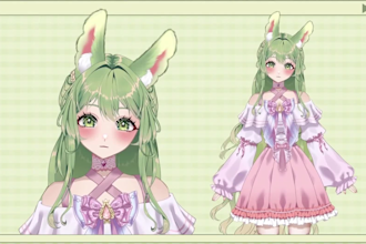 rig custom live2d model, 2d vtuber model, vtuber commission, streaming avatar