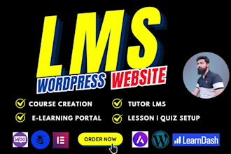 develop wordpress lms website using tutor lms, learnpress or learndash