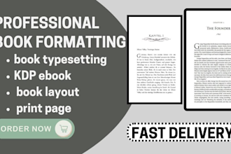 do book typesetting KDP ebook book layout design and print page layout