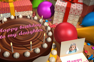 create a custom lovely happy birthday or valentines day cartoon animation