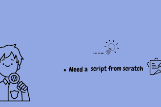 do creative script writing for youtube videos, podcasts, ads, or short films