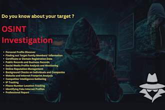 be your private investigator, osint detective, background checker
