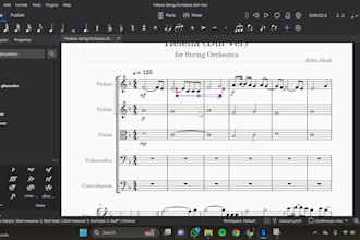 transcribe music for strings and piano