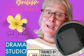 be your british female voice over, english voice