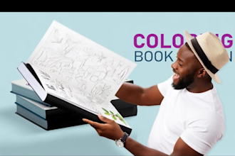 create adult and kids coloring book pages for KDP