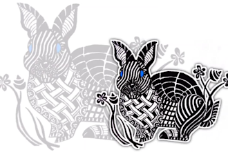 hand draw line artwork, mandala,realistic animals and plants