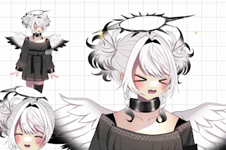 draw and rig live 2d vtuber model 2d vtuber model anime vtuber avatar for stream