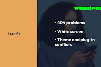 fix wordpress errors database, white screen and 404 issues