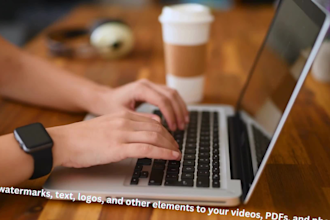 add video PDF photos watermarks text logo 1 hour