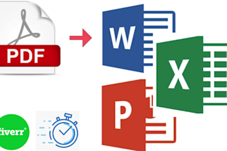 convert your PDF or image files to excel, word files within 5 minutes