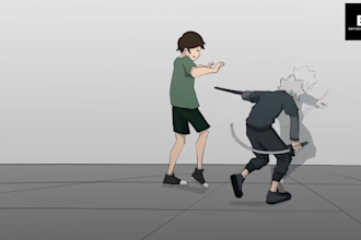 do 2d traditional animation, gif frame by frame and anime style