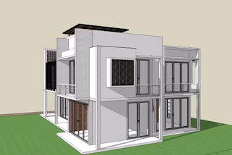 create exterior architectural 3d modeling home design in sketchup