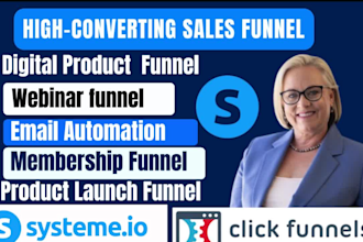 design sales funnel for webinars, digital products, ecommerce, affiliate website