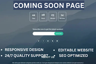 create coming soon page