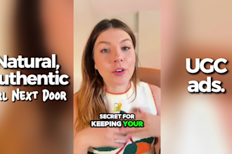 create authentic, excited girl next door female ugc ads