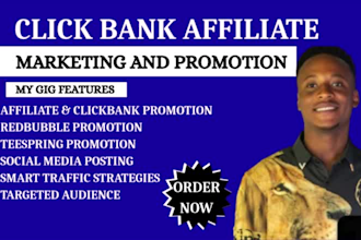 do clickbank affiliate, reddbubble, and teespring link promotion