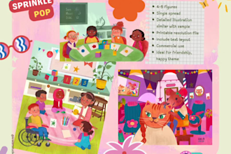 create whimsical illustrations for children book