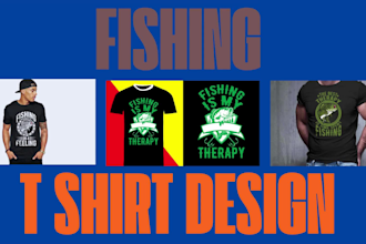 do design typography and vintage fishing  t shirt design