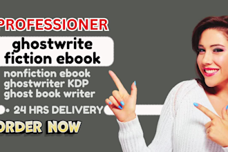 ghostwrite fiction ebook, nonfiction ebook ghostwriter KDP ghost book writer