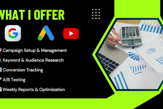 setup and manage your google ads adwords ppc search, display and pmax campaigns