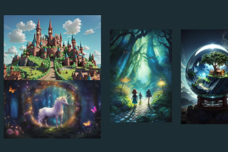 create ai art of imaginative images, logo, and storybooks