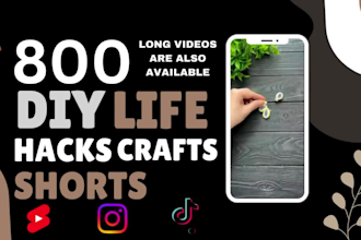 make 800 diy life hacks youtube shorts or tiktok videos