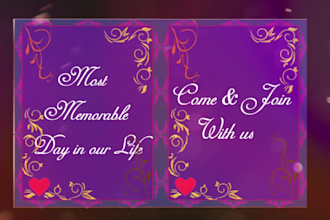 wedding invitation animation video