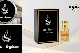 create luxury perfume and branding arabic logo design with mockups