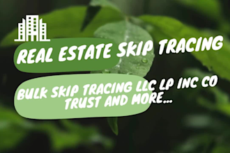 do real estate bulk skip tracing llc inc lp trust business name details and more