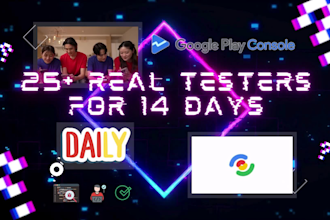 provide real 12 or 20 testers for google play console closed testing