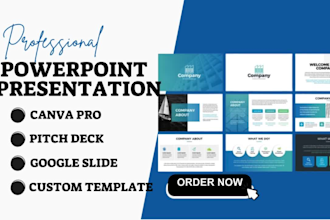 design,redesign powerpoint presentation,google slides and investor pitch deck