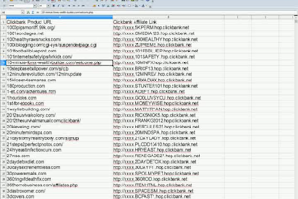 send you a list of All 12000 Clickbank Product names and HopLinks with your Nickname embeded