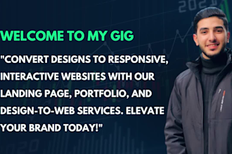 create landing page  website  psd to html   figma to html  pdf to html css