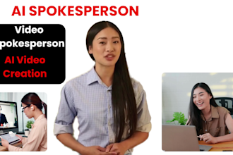 create an ai spokesperson with a human avatar in any language