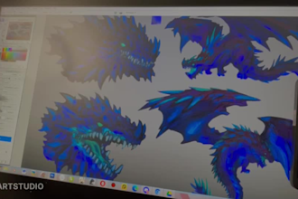 draw sprite game art, dnd, dragon creature and fantasy art