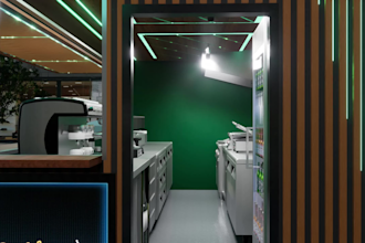 food trailer, food truck design with layout, 3d and mep